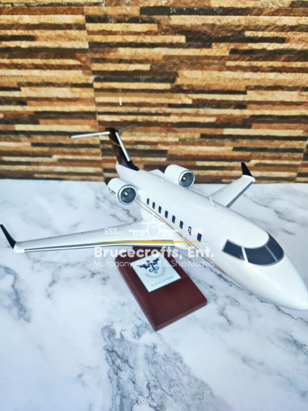 Model of Bombardier Challenger 605 with detailed craftsmanship.